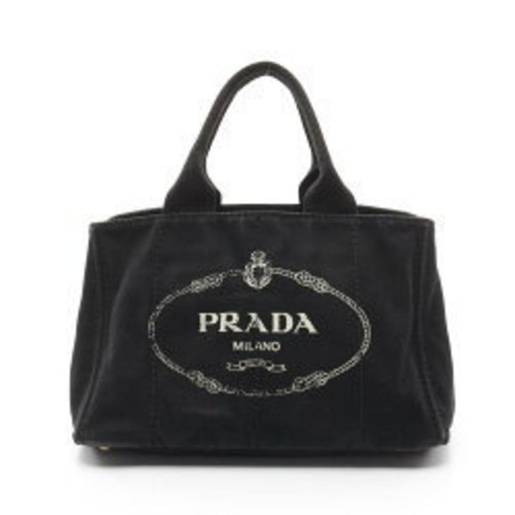 Prada Canapa Tote Bag Canvas Black - Picture 1 of 8